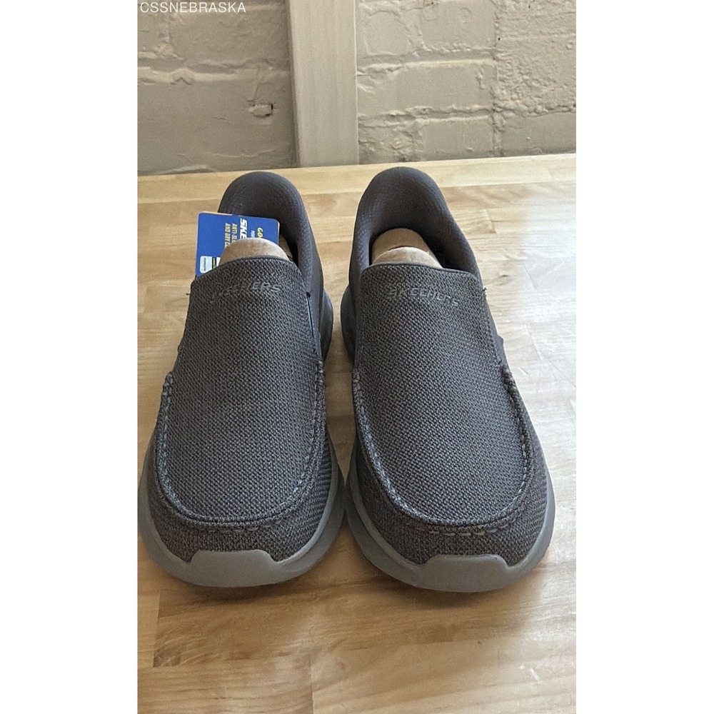 Skechers Hands Free Slip-ins Pollard-Wilfred Gray Walking Shoes Men's Size 9 DS - Picture 3 of 9